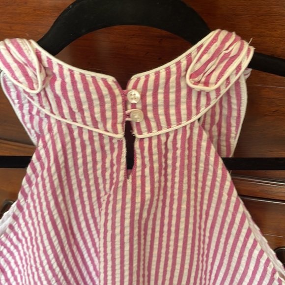 Cute seersucker dress. Nantucket red (slightly pink). Red Camel girls size 10. - Picture 5 of 5